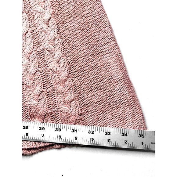 Womens Cable Knit Sweater Tunic Cowl Neck XL Oversized Slouchy Cozy Pink - Picture 8 of 13